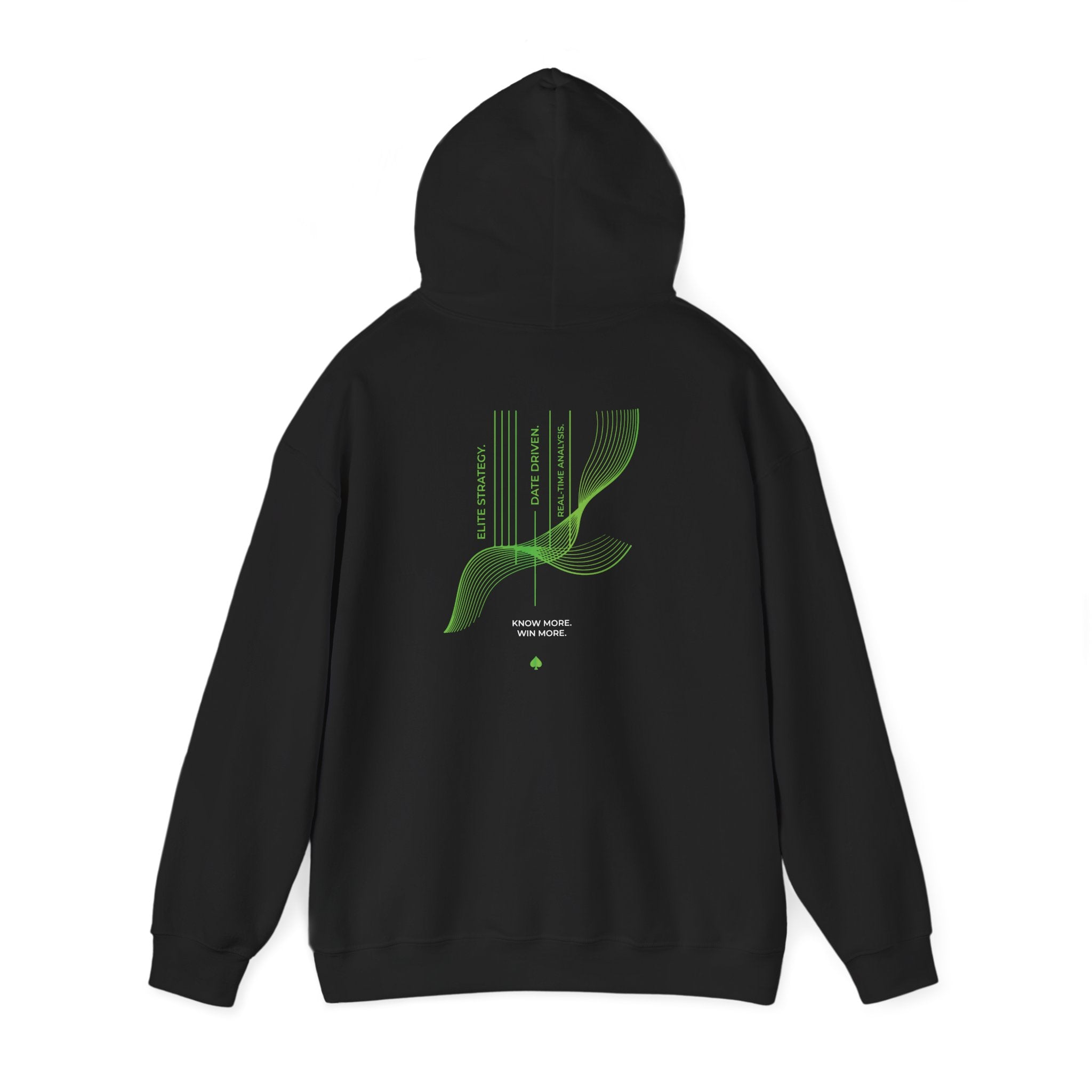 SCOOPS Poker Live Hoodie | Neon Green Logo, Back Wave Design