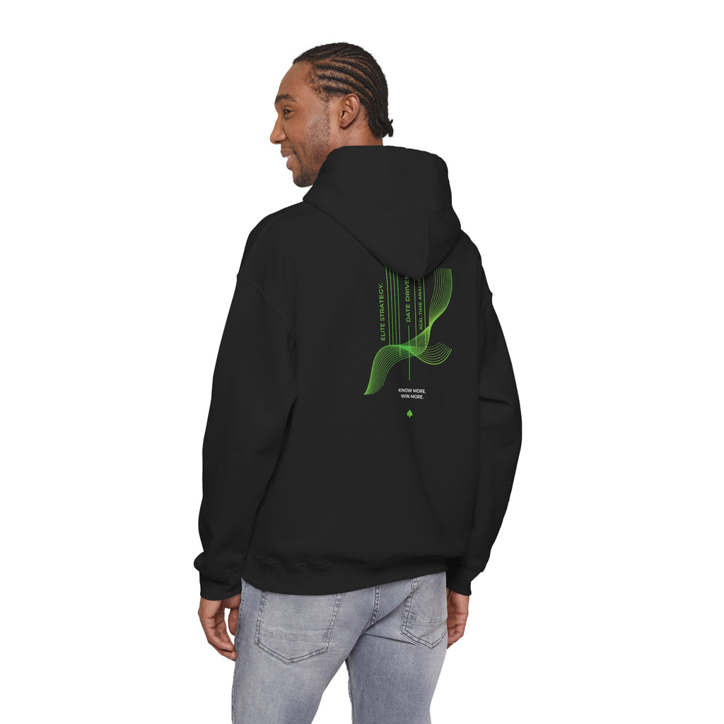 SCOOPS Poker Live Hoodie | Neon Green Logo, Back Wave Design