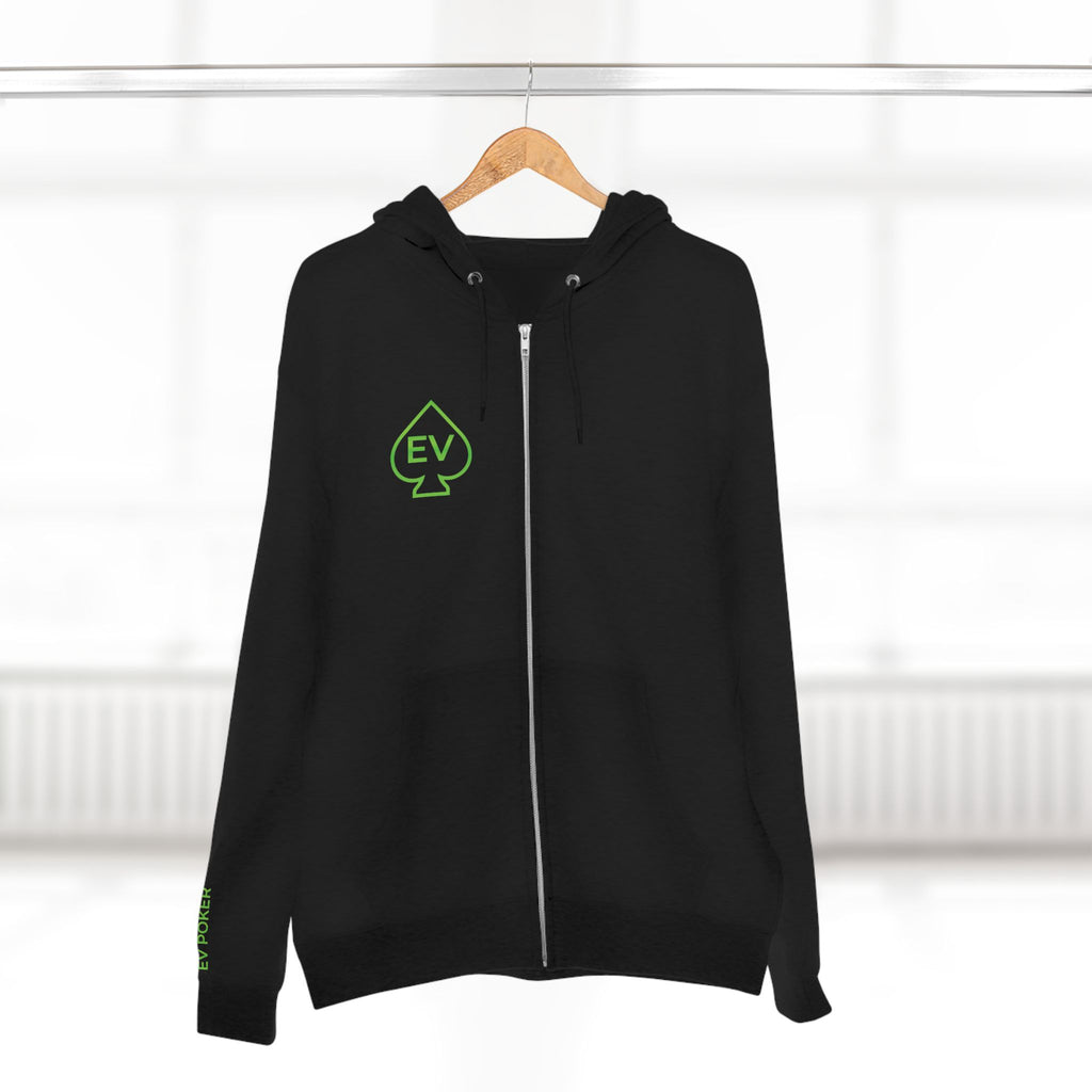 EV Poker Zip Hoodie | Black Neon Poker Streetwear