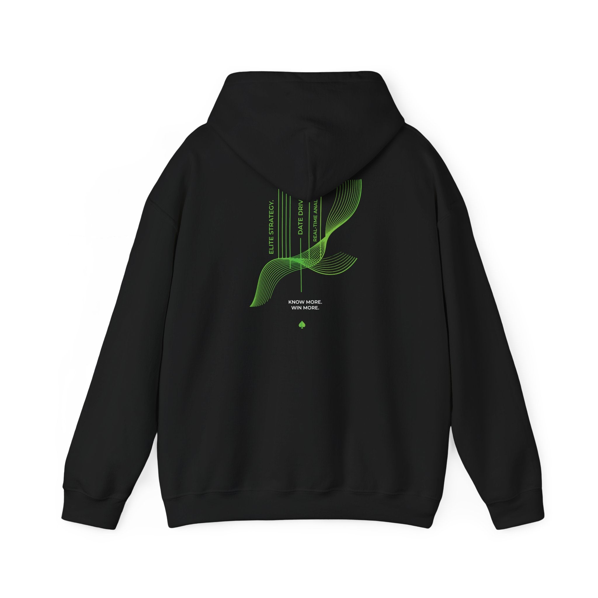 SCOOPS Poker Live Hoodie | Neon Green Logo, Back Wave Design