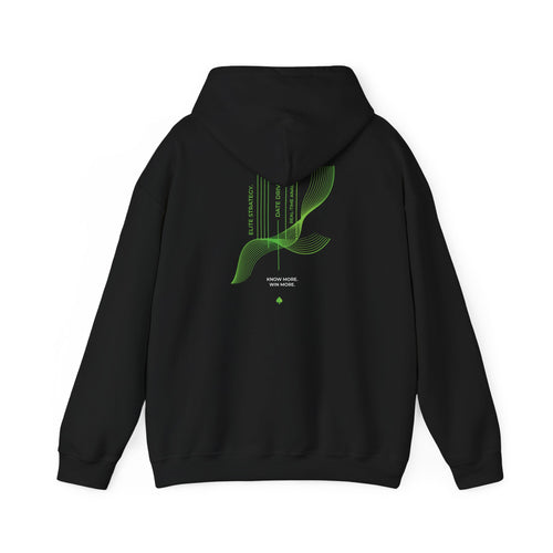 SCOOPS Poker Live Hoodie | Neon Green Logo, Back Wave Design