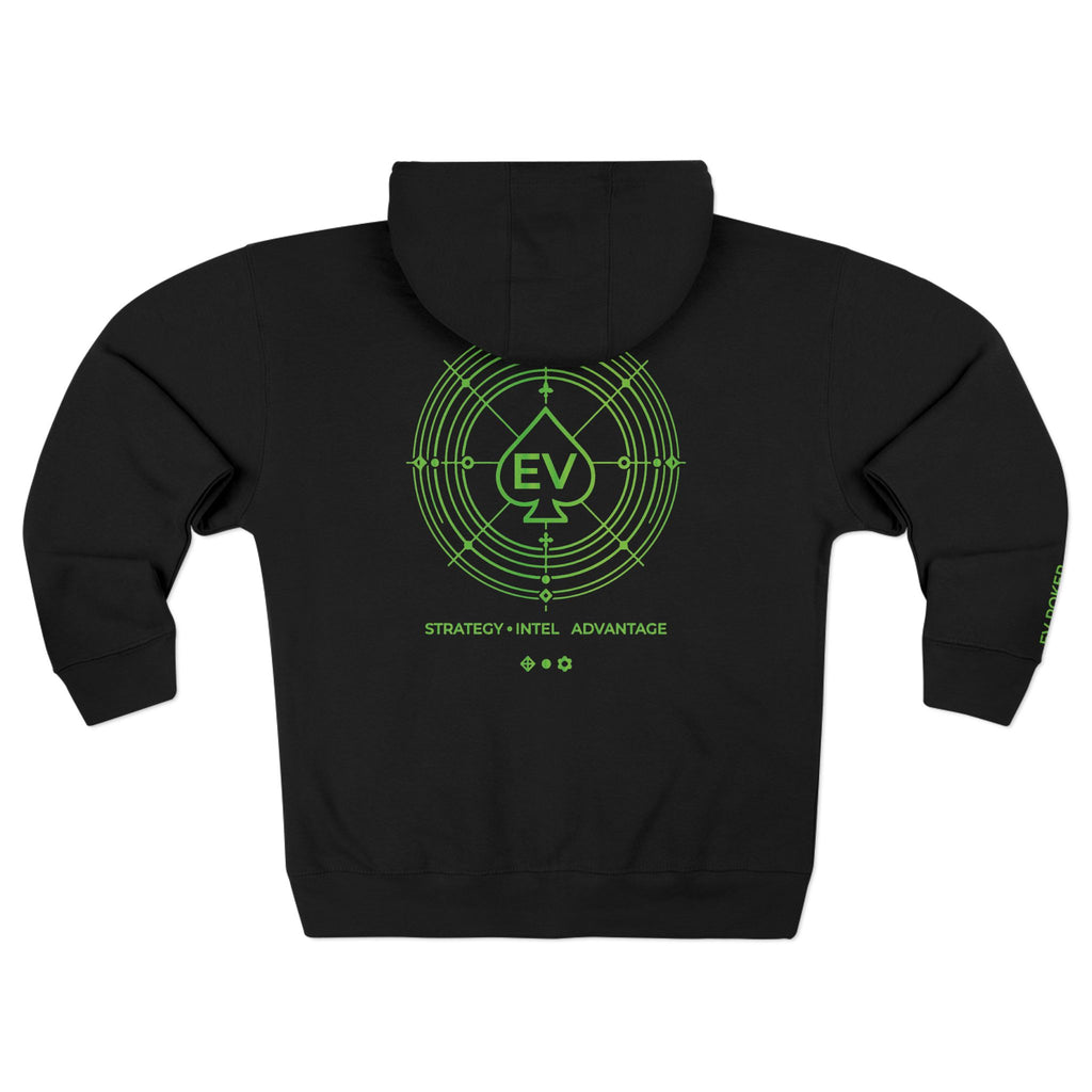 EV Poker Zip Hoodie | Black Neon Poker Streetwear
