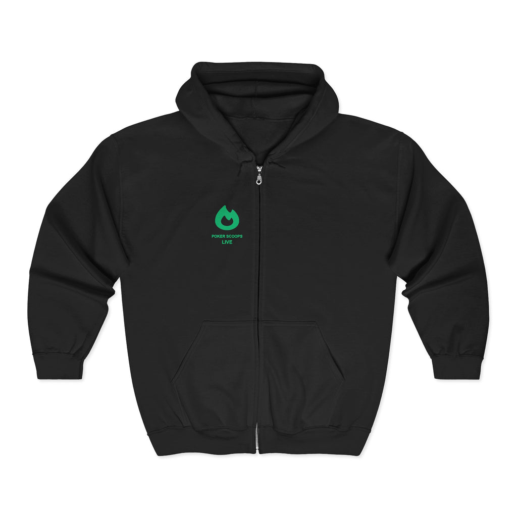 Poker Scoops Live Zip Hoodie — Black (Intel Back)