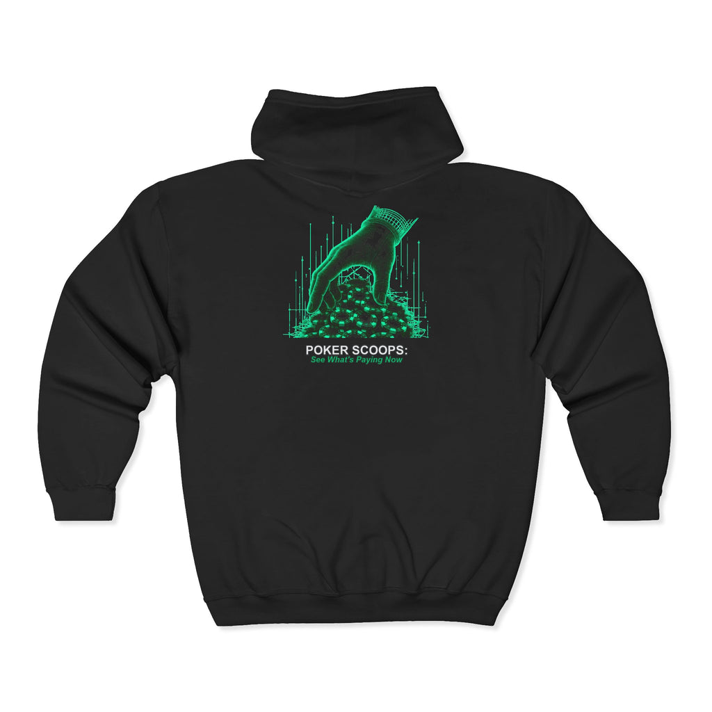 Poker Scoops Live Zip Hoodie — Black (Intel Back)
