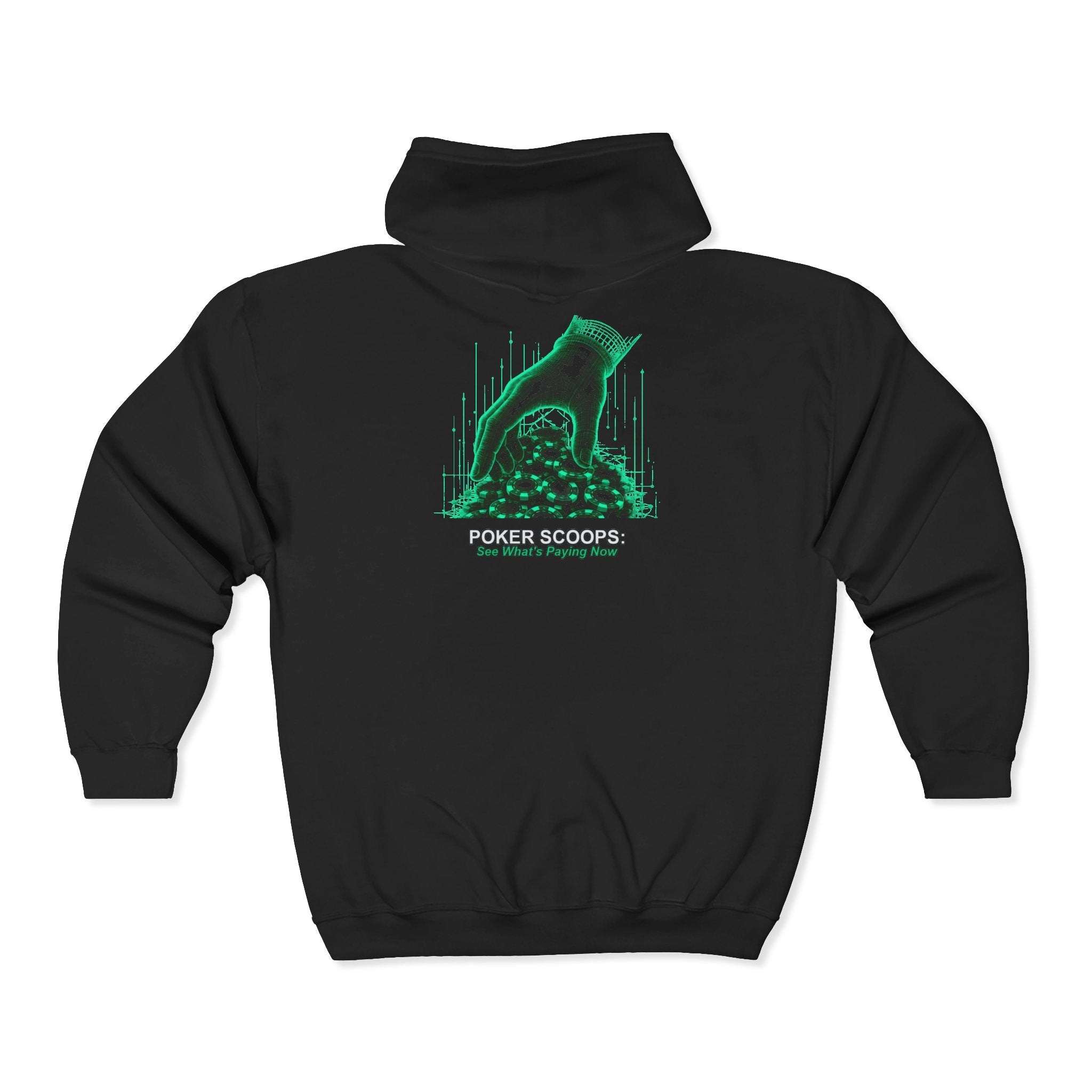 Poker Scoops Live Zip Hoodie — Black (Intel Back)