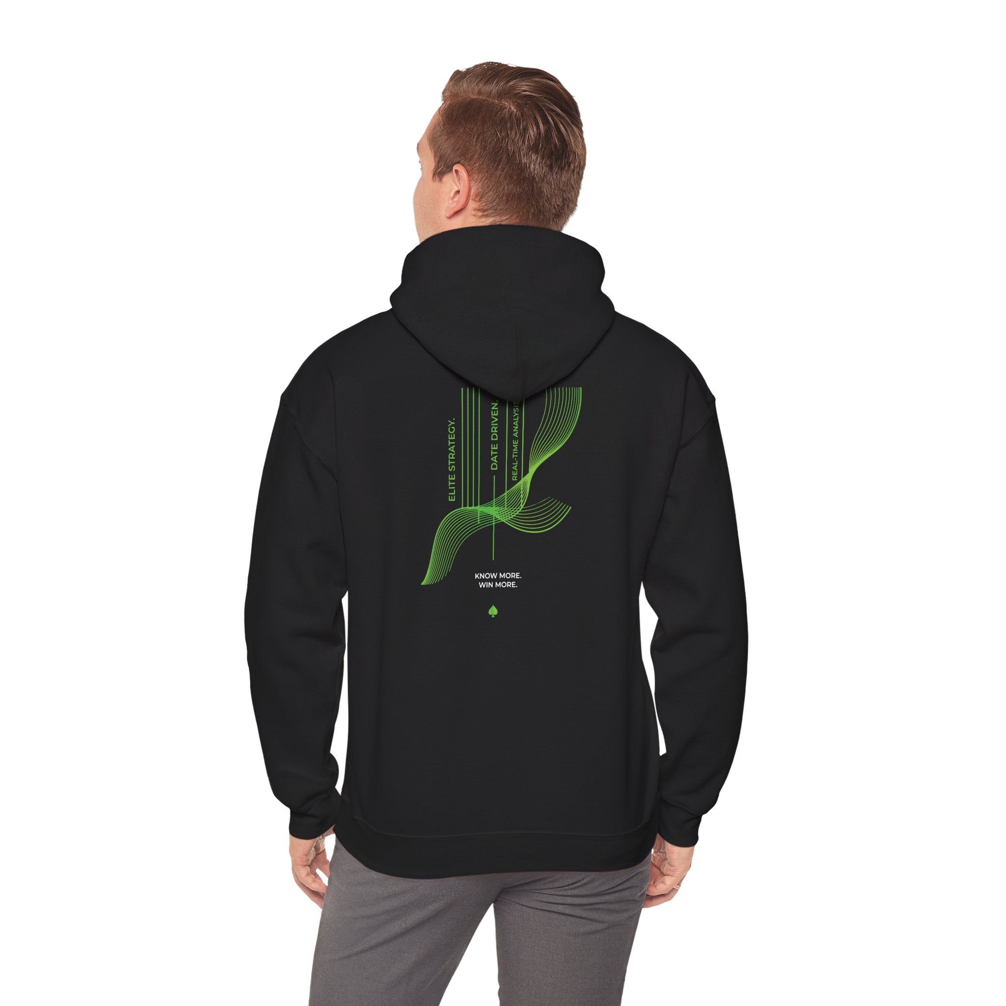 SCOOPS Poker Live Hoodie | Neon Green Logo, Back Wave Design